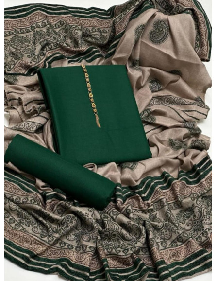 3 Pcs Women's Unstitched Plain Suit