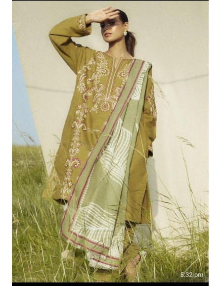 Stunning Embroidered Suit Set - 3 Pcs...