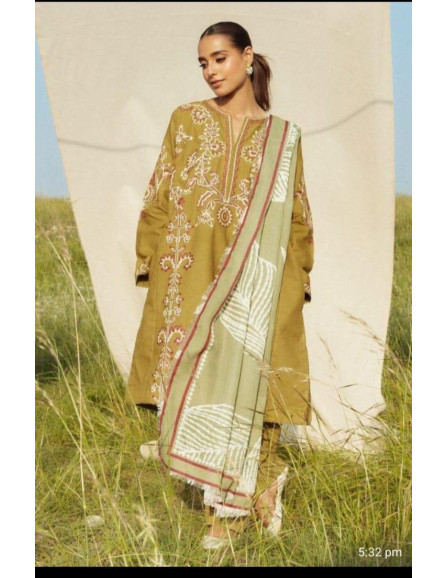 Stunning Embroidered Suit Set - 3 Pcs...