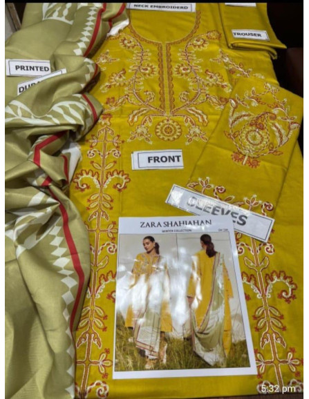 Stunning Embroidered Suit Set - 3 Pcs...