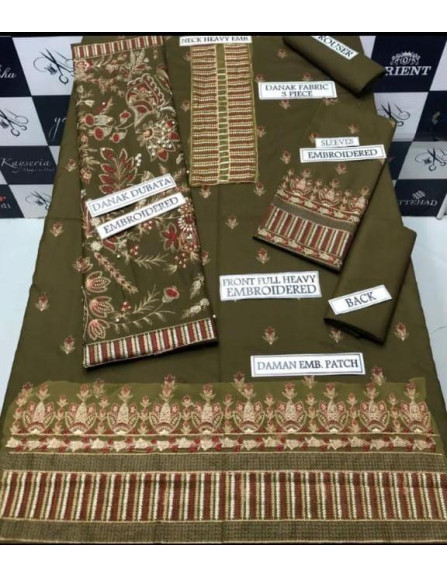 Stunning Embroidered Three-Piece Suit...