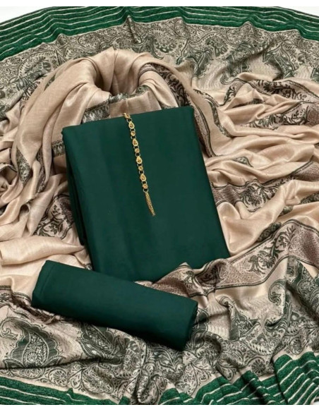 3 Pcs Women's Unstitched Plain Suit