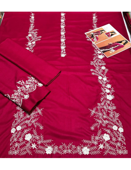 2 Pcs Women's Unstitched Embroidered Suit