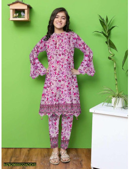 2 Pcs Girl's Stitched...