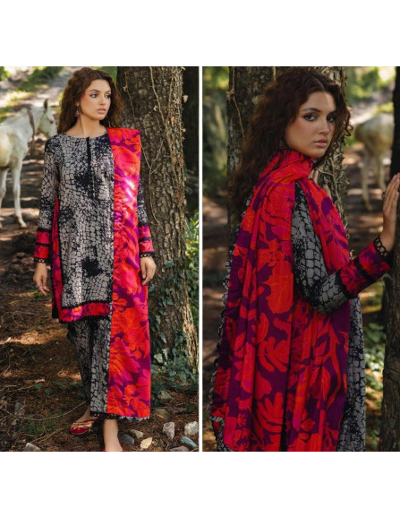 Stylish 3 Pcs Printed Viscose Suit...