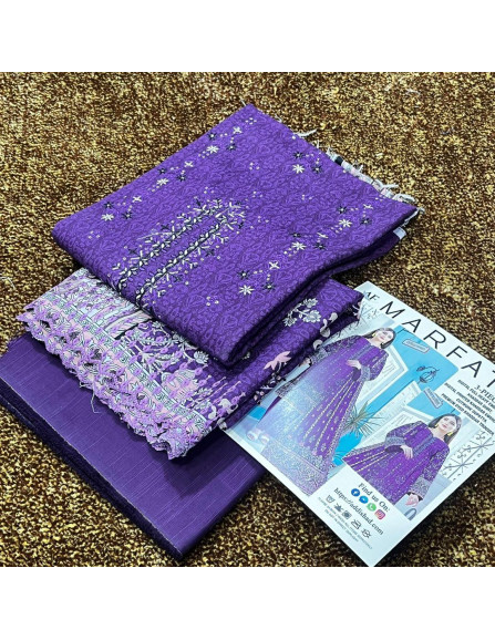 Stunning Purple Khaddar Suit Set -...