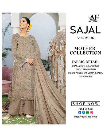 Stylish Digital Print Dhanak Suit Set...