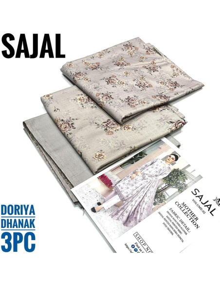 Elegant Lilac 3 Pcs Printed Suit Set with Digital Print Design