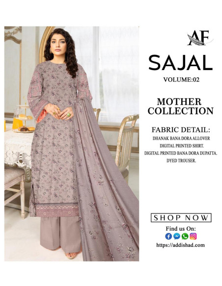 Beige Digital Print Suit Set - 3 Pcs of Elegance