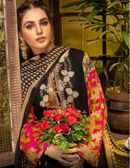 Arham Textile Rangrez Plus Volume 07 Embroidered Jaguar Lawn Unstitched 3 Piece