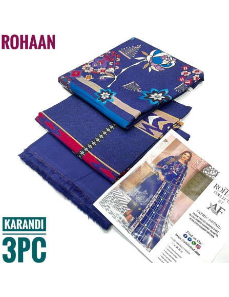 Stunning Printed Karandi Suit Set - 3...