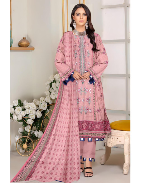 Women's Stunning Dhanak Embroidered Suit - 3 Pcs Set