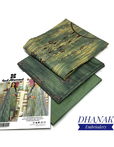 Women's Stunning Dhanak Embroidered Suit - 3 Pcs Set