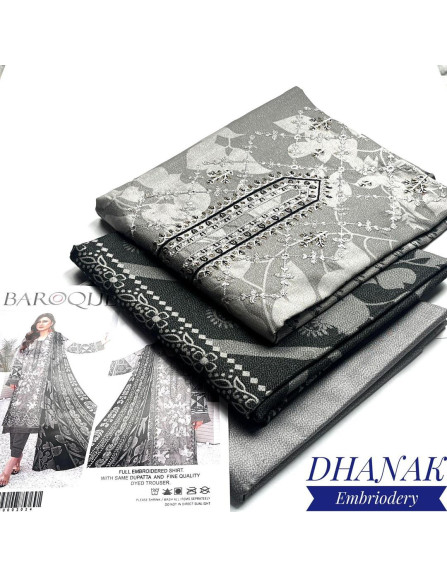 3 Pcs Women's Unstitched Dhanak...