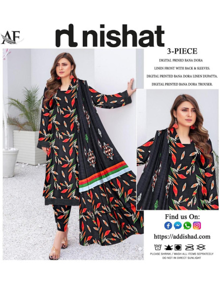 3 Pcs Women's Unstitched Linen...