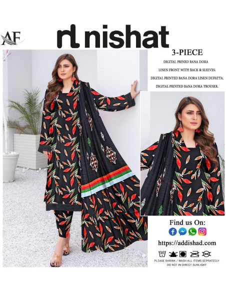 3 Pcs Women's Unstitched Linen Digital Print Suit