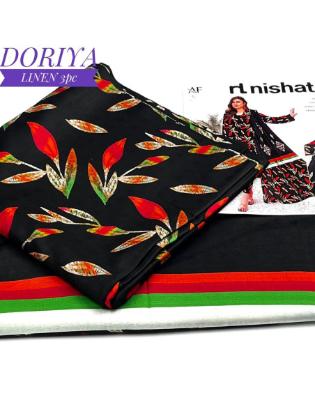 3 Pcs Women's Unstitched Linen Digital Print Suit