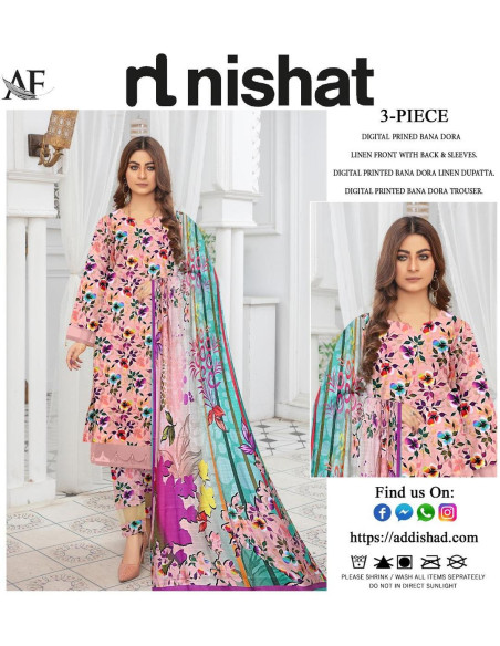 3 Pcs Women's Unstitched Linen Digital Print Suit