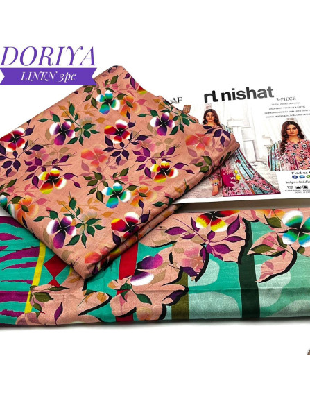 3 Pcs Women's Unstitched Linen...