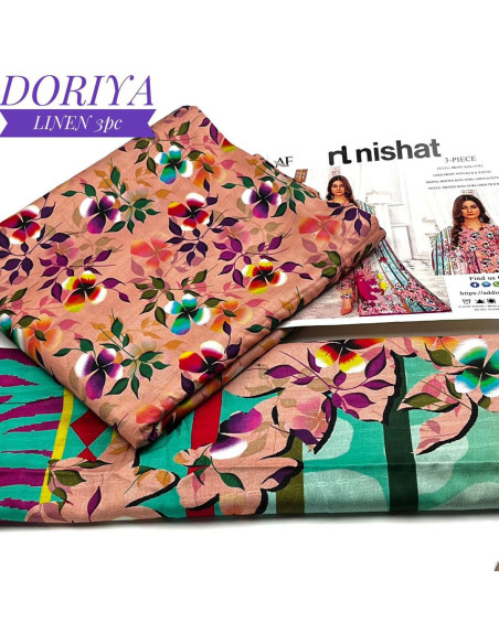 3 Pcs Women's Unstitched Linen Digital Print Suit