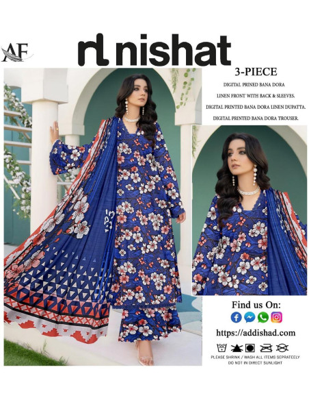 3 Pcs Women's Unstitched Linen Digital Print Suit