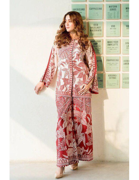 3 Pcs Women's Unstitched Digital Print Suit