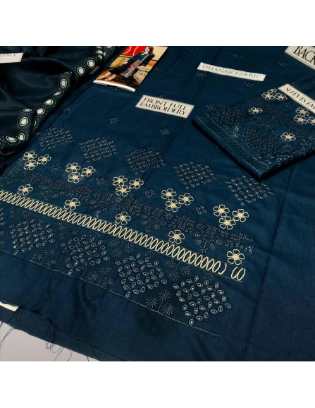 3 Pcs Women's Unstitched Embroidered...