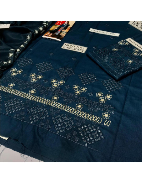 3 Pcs Women's Unstitched Embroidered Suit