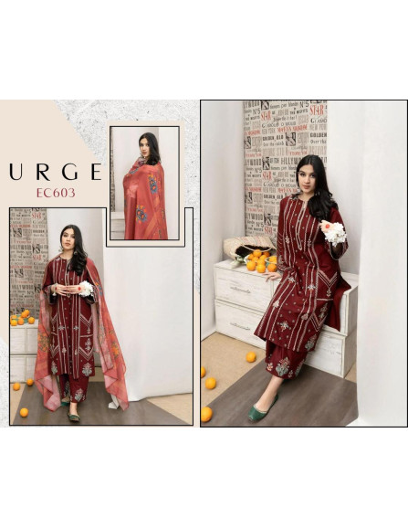 Stunning Maroon 3 Pcs Women's...