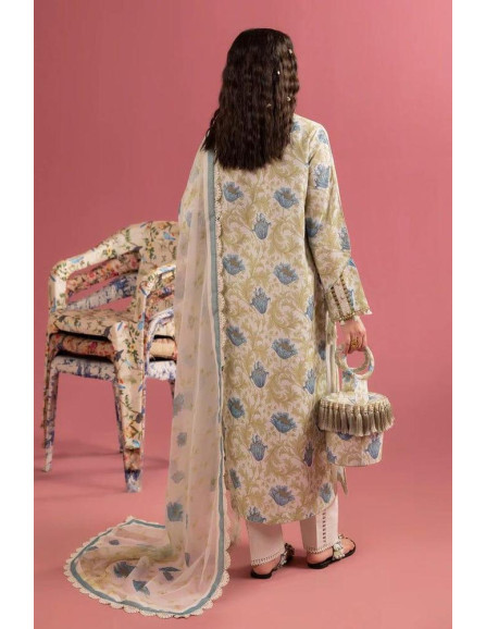 3 Pcs Women's Unstitched Lawn Printed...