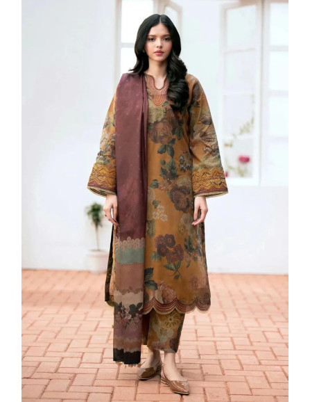 Stylish 3 Pcs Karandi Suit with...