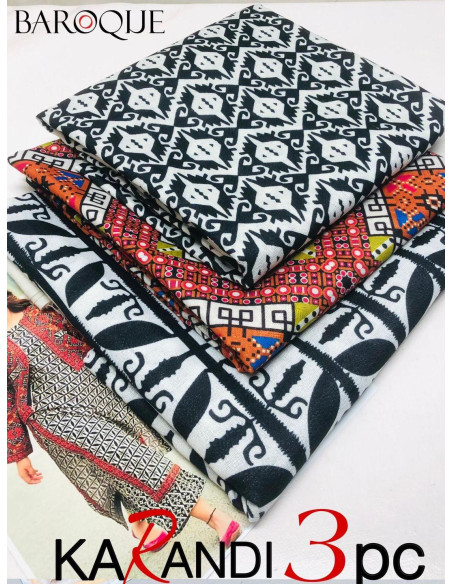 Stylish Off White Digital Print Suit - 3 Pcs Ensemble