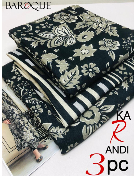 Stylish 3 Pcs Karandi Suit with...