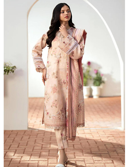 3pcs women's unstitched linen suit