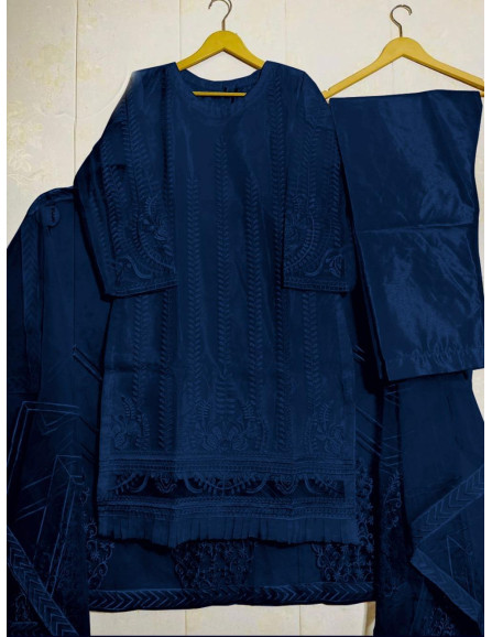 3pcs women's unstitched linen suit