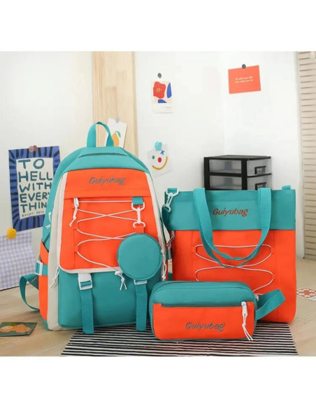 4 Pack Backpack Set for School, Travel and More