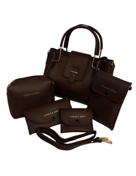 Girl's leather plain head bag set...