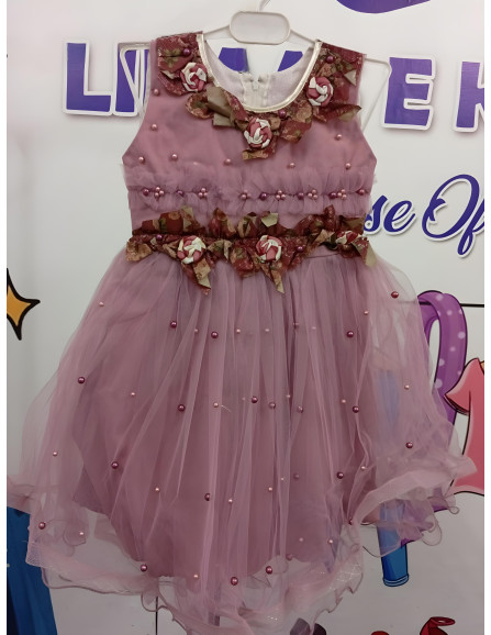  Baby Pearl Net Embroidered Frocks 