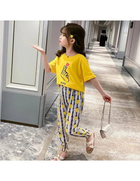 Adorable Girls Cotton Jersey Shirt And Trouser