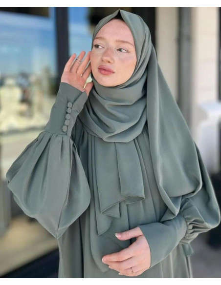 Georgette Plain Full Abaya With Stoller