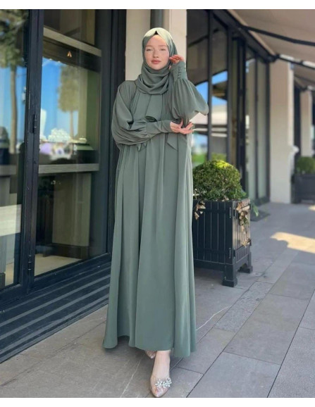 Georgette Plain Full Abaya With Stoller