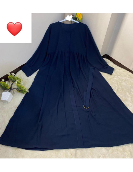 Georgette Plain Maxi Abaya With Stoler