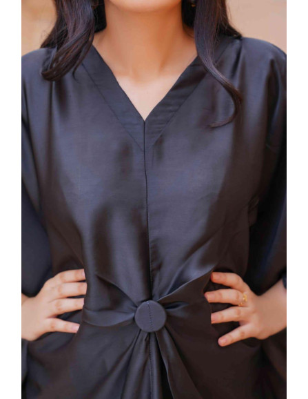 1 Pc Women's Stitched Silk Kaftan Gown