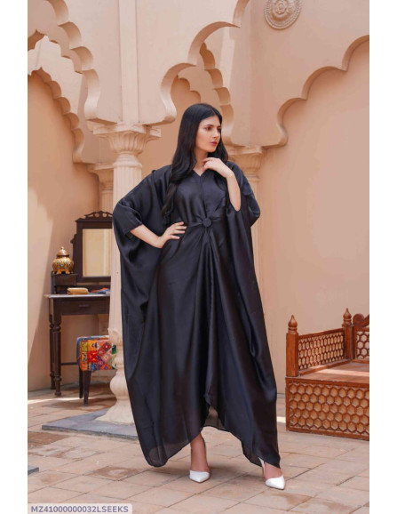 1 Pc Women's Stitched Silk Kaftan Gown