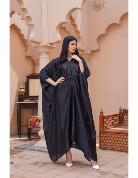 1 Pc Women's Stitched Silk Kaftan Gown