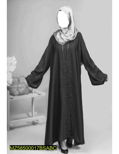 1 Pc Women's Stitched Nida Plain Abaya