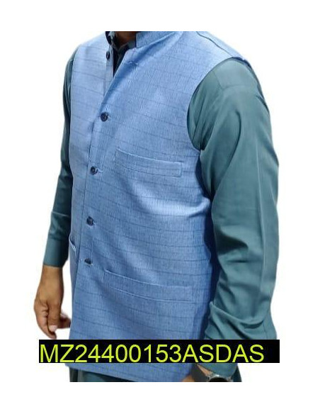 1 Pc Men's Stitched Cotton Plain Waist Coat