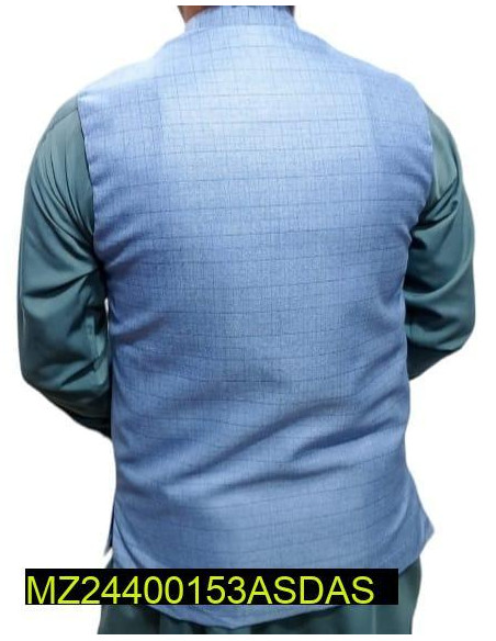 1 Pc Men's Stitched Cotton Plain Waist Coat