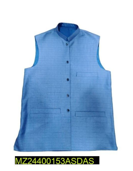 1 Pc Men's Stitched Cotton Plain Waist Coat