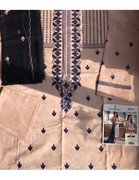 3 Pcs Women's Unstitched Embroidered Suit